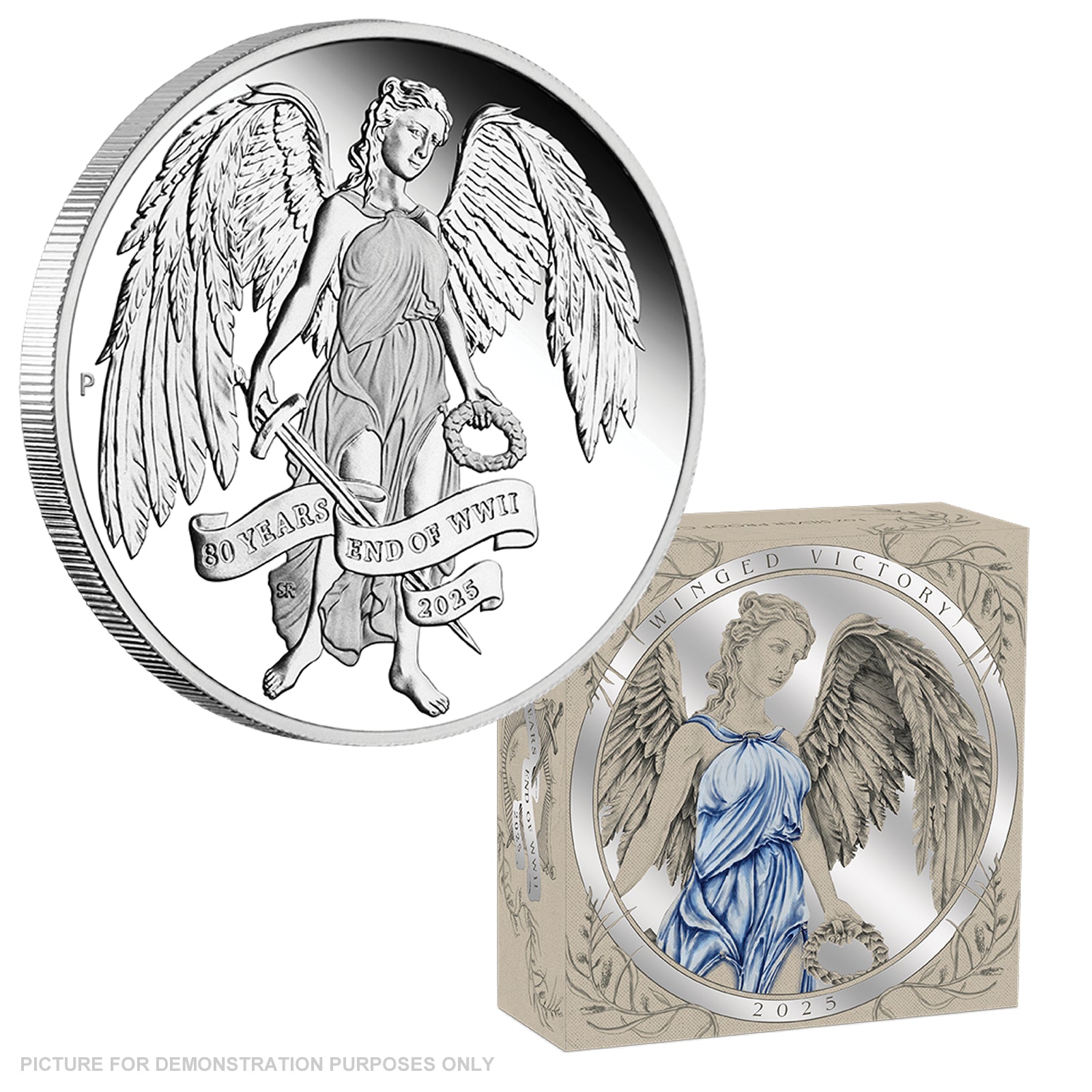 2025 Perth Mint 80th Anniversary End of WWII - Winged Victory - 1oz Silver Proof Coin